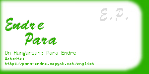 endre para business card